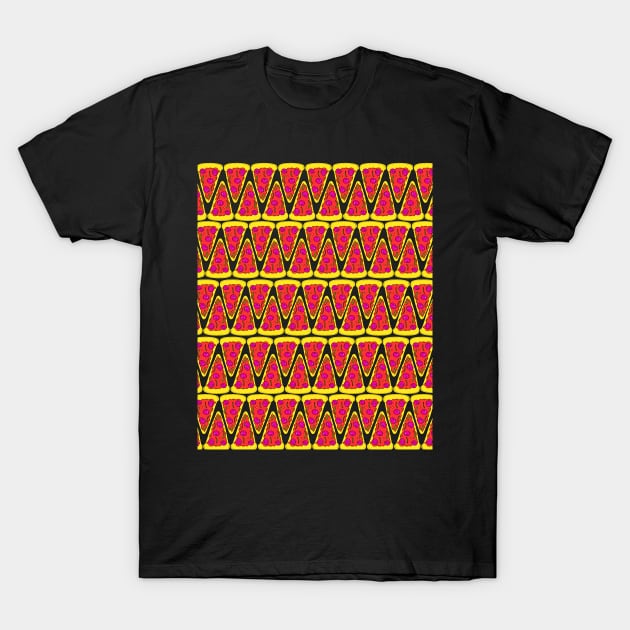 Pizza Slice Pattern T-Shirt by Megaluxe 